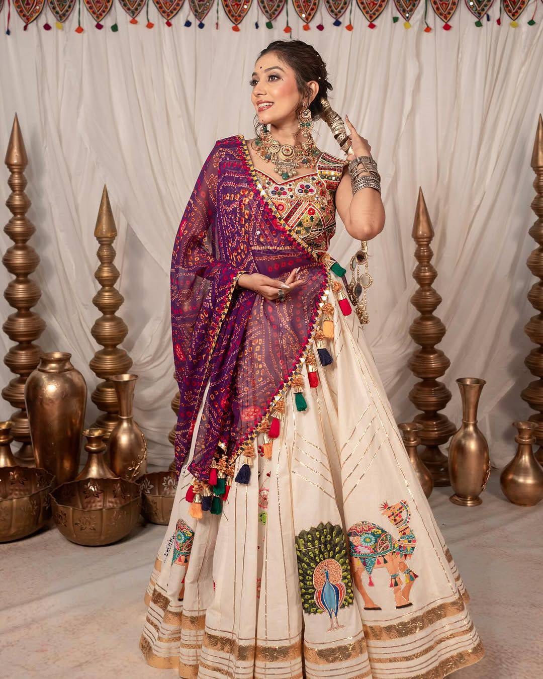 Heavy Muslin Cotton Lehenga Choli